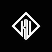 ku-Logo-Monogramm mit quadratischer Designvorlage im Rotationsstil vektor