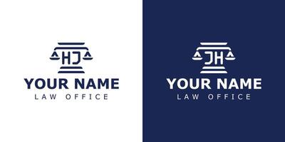 Brief hj und jh legal Logo, geeignet zum Rechtsanwalt, legal, oder Gerechtigkeit mit hj oder jh Initialen vektor