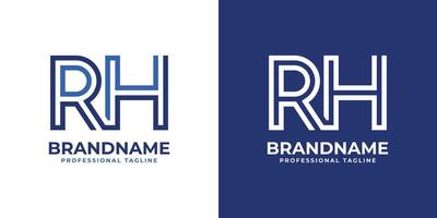 Briefe rh Linie Monogramm Logo, geeignet zum Geschäft mit rh oder Std Initialen vektor