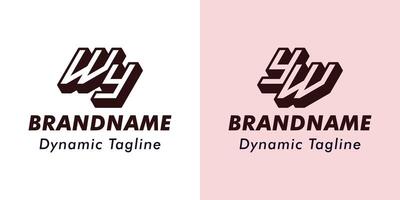 Briefe wy und yw 3d Monogramm Logo, geeignet zum Geschäft mit wy oder yw Initialen vektor