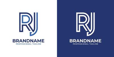 brev rj linje monogram logotyp, lämplig för företag med rj eller jr initialer vektor