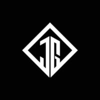 jg-Logo-Monogramm mit quadratischer Designvorlage im Rotationsstil vektor