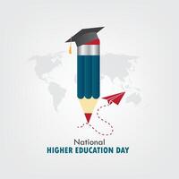 National höher Bildung Tag Vektor Grafik ist großartig zum National höher Bildung Tag Feierlichkeiten. eben Design. Flyer Design. eben Illustration. einfach und elegant Design