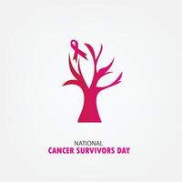 National Krebs Überlebende Tag Vektor Grafik ist großartig zum National Krebs Überlebende Tag Feierlichkeiten. eben Design. Flyer Design. eben Illustration. einfach und elegant Design
