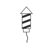 Feuerwerksrakete-Symbol im schwarzen flachen Umrissdesign vektor