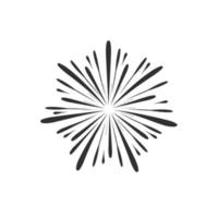 Feuerwerk Feier Symbol im schwarzen flachen Umrissdesign vektor