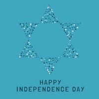 Israel självständighetsdagen semester platt design prickmönster i stjärna av david form med text på engelska vektor