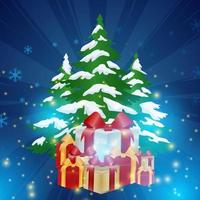 Konzept für Weihnachtsbaum und Geschenkboxen vektor