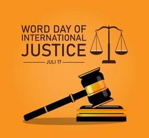 Welttag für internationale Gerechtigkeit Vektorgrafik, 17. Juli vektor