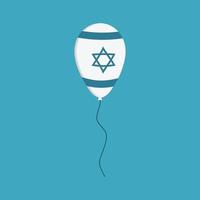 Ballon mit israelischer Flagge im flachen, langen Schattendesign vektor