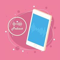 podcast via smartphone vektor