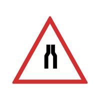 Vektor Straße verengt sich auf beiden Seiten Road Sign Icon