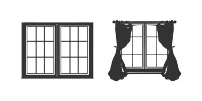 Fenster Symbol Satz. Vektor Illustration Design.