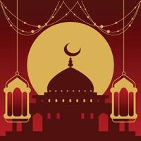 islamisch realistisch eid Mubarak Festival Hintergrund und eid Karte Poster Konzept vektor