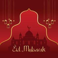 islamisch realistisch eid Mubarak Festival Hintergrund und eid Karte Poster Konzept vektor