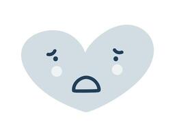 blå besviken hjärta emoji ikon. objekt symbol platt vektor konst. tecknad serie element för webb design, affisch, hälsning kort