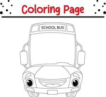 Schule Bus Färbung Seite zum Kinder vektor