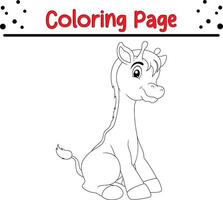 Baby Giraffe Färbung Seite zum Kinder vektor