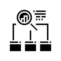 Wettbewerber Analyse SEO Glyphe Symbol Vektor Illustration
