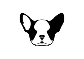 Französisch Bulldogge Logo im schwarz und Weiß vektor