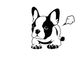 franska bulldogg och hans liten fisa vektor