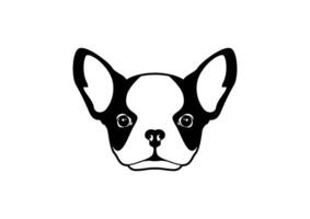 franska bulldogg logotyp i svart och vit vektor