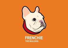 Rowe mollig Französisch Bulldogge Logo Symbol auf Orange Hintergrund vektor