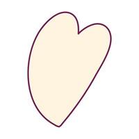 gul tecknad serie hand dragen vektor hjärta element