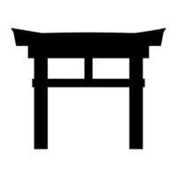 japanisch Tor religiös Symbol Japan Torbogen Zeichen vektor