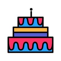 kex kaka födelsedag fest Färg stroke ikon vektor