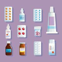 elva apotek medicin ikoner vektor