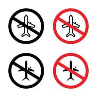 Nein Flugzeug Zeichen vektor