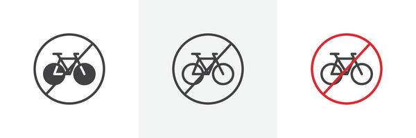 cykel förbud tecken vektor