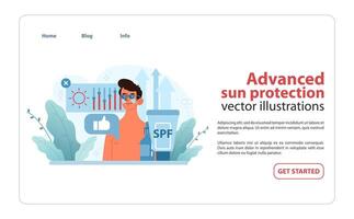 Avancerad Sol skydd illustration. integrering spf innovation med hudvård. vektor