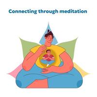 meditation förbindelse begrepp. vektor illustration