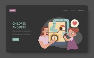 Kinder und Haustiere vektor
