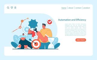 optimieren Arbeitsablauf mit Automatisierung. ein beschwingt Darstellung von Effizienz vektor