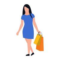 kvinna shopping koncept vektor