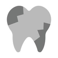 gebrochen Zahn Vektor eben Symbol