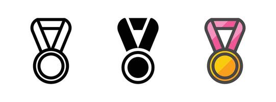 multipurpose medalj vektor ikon i översikt, glyf, fylld översikt stil