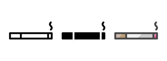 multipurpose cigarett vektor ikon i översikt, glyf, fylld översikt stil