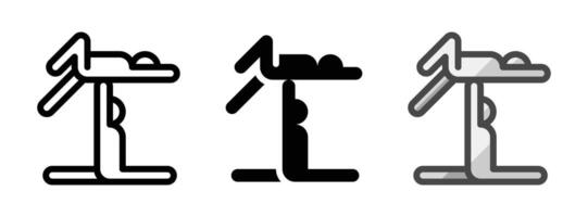Mehrzweck akrobatisch Gymnastik Vektor Symbol im Umriss, Glyphe, gefüllt Gliederung Stil