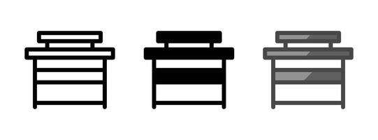 Mehrzweck Spielen Schreibtisch Vektor Symbol im Umriss, Glyphe, gefüllt Gliederung Stil