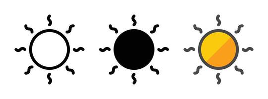 Mehrzweck Sonne Vektor Symbol im Umriss, Glyphe, gefüllt Gliederung Stil