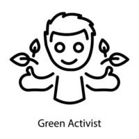 trendig grön aktivist vektor