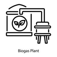 trendig biogas växt vektor