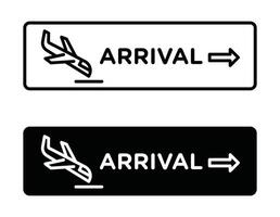 Flughafen Ankunft Zeichen vektor