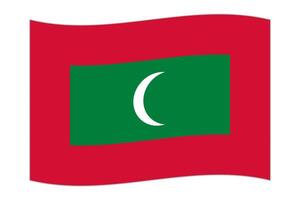 vinka flagga av de Land maldiverna. vektor illustration.