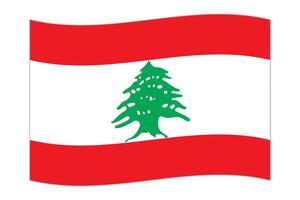 vinka flagga av de Land Libanon. vektor illustration.