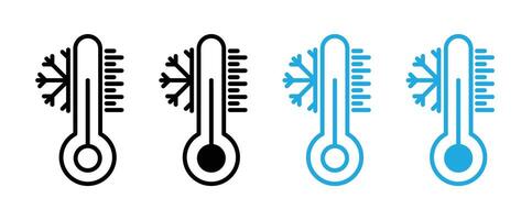 Symbol für kaltes Thermometer vektor